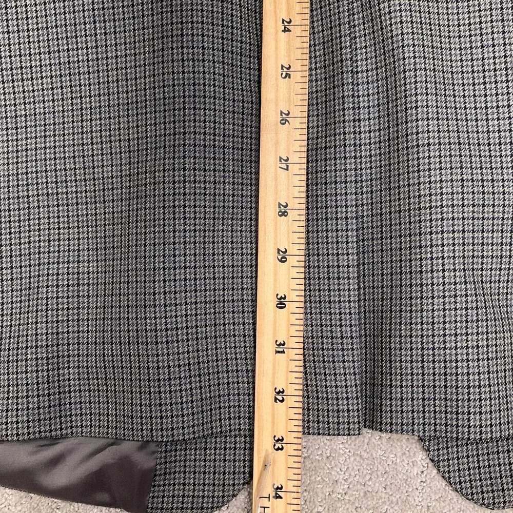 Lauren Ralph Lauren Blazer Mens 46L Gray Houndstooth Micro Check 2 Button Preppy